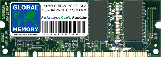 64MB SDRAM PC100 100MHz 100-PIN SODIMM MEMORY RAM FOR PRINTERS 64MB SDRAM PC100 100MHz 100-PIN SODIMM MEMORY RAM FOR PRINTERS